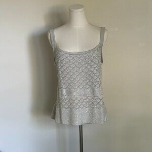 NWT St John Evening - Grey\Silver Knit Top Size L
